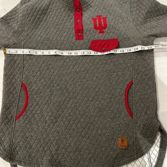 Indiana Hoosiers Women's XL Gray/Red Quarter-Snap Pullover Jacket - Picture 15 of 15